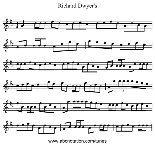 Richard Dwyer's - staff notation