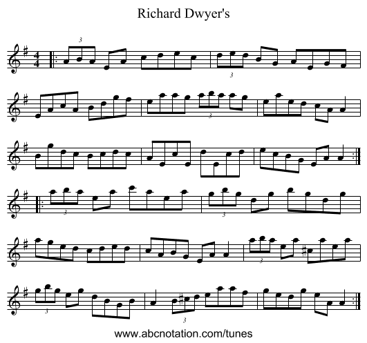 Richard Dwyer's - staff notation