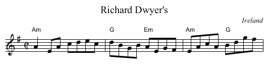 Richard Dwyer's - staff notation