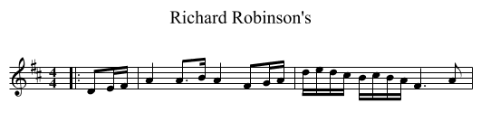 Richard Robinson's - staff notation