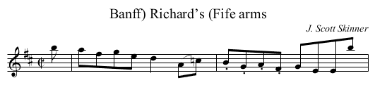 Richard’s (Fife arms, Banff) - staff notation