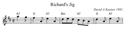 Richard's Jig - staff notation