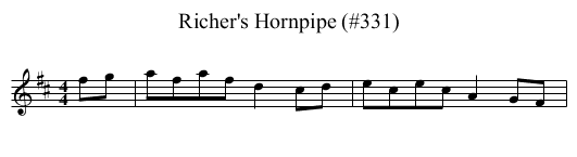 Richer's Hornpipe (#331) - staff notation