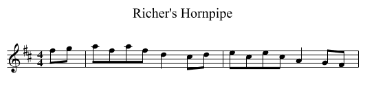Richer's Hornpipe - staff notation