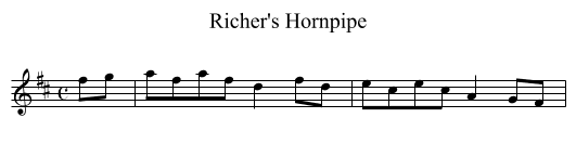 Richer's Hornpipe - staff notation