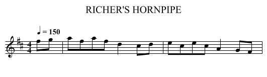 RICHER'S HORNPIPE - staff notation