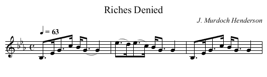 Riches Denied - staff notation