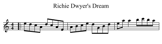 Richie Dwyer's Dream - staff notation