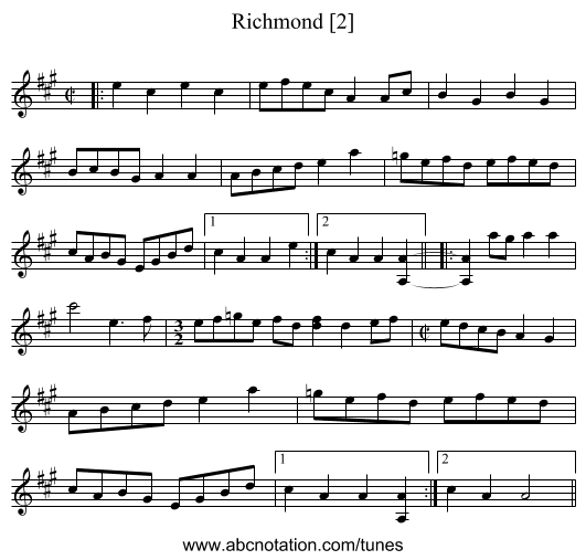 Richmond [2] - staff notation