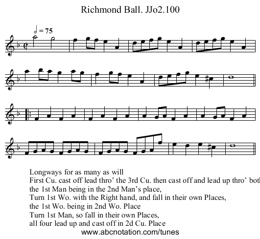 Richmond Ball. JJo2.100 - staff notation