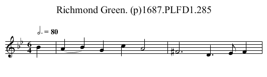 Richmond Green. (p)1687.PLFD1.285 - staff notation