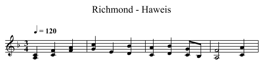 Richmond - Haweis - staff notation