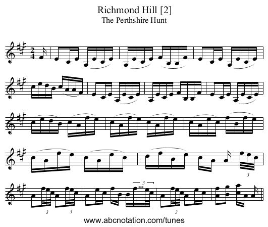 Richmond Hill [2] - staff notation