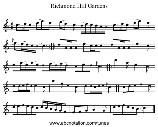 Richmond Hill Gardens - staff notation