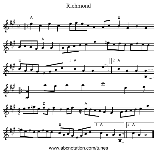 Richmond - staff notation