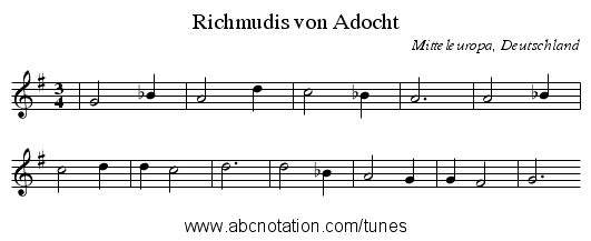 Richmudis von Adocht - staff notation