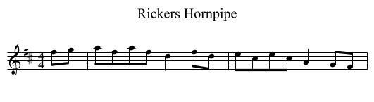 Rickers Hornpipe - staff notation