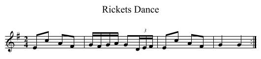 Rickets Dance - staff notation