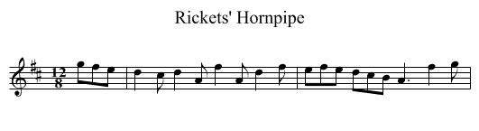 Rickets' Hornpipe - staff notation