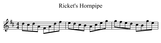 Ricket's Hornpipe - staff notation