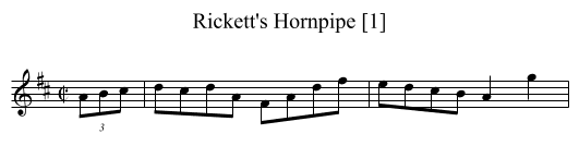 Rickett's Hornpipe [1] - staff notation