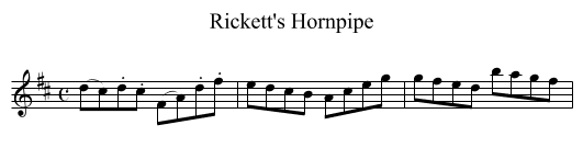 Rickett's Hornpipe - staff notation