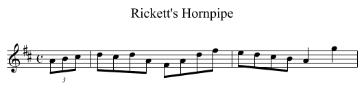 Rickett's Hornpipe - staff notation