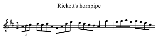Rickett's hornpipe - staff notation