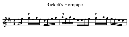 Rickett's Hornpipe - staff notation