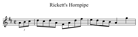 Rickett's Hornpipe - staff notation