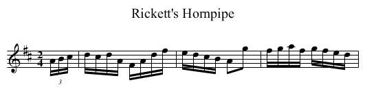 Rickett's Hornpipe - staff notation