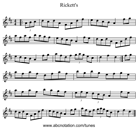 Rickett's - staff notation