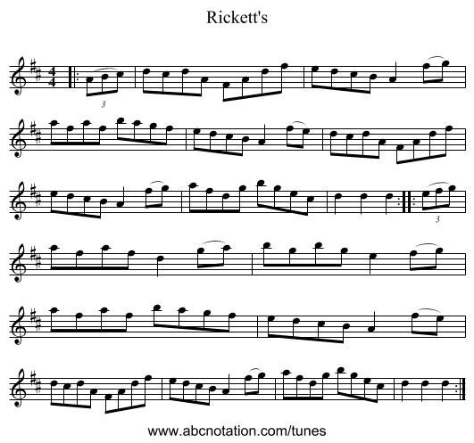 Rickett's - staff notation