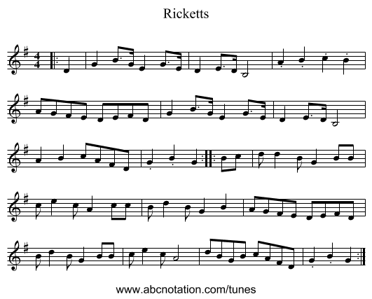 Ricketts - staff notation