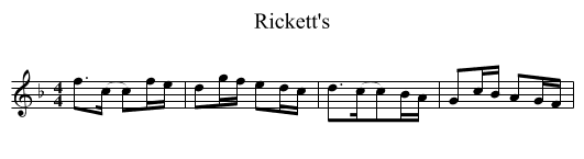 Rickett's - staff notation