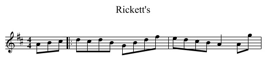 Rickett's - staff notation