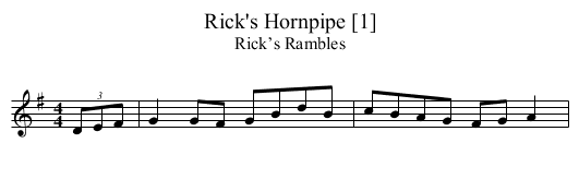 Rick's Hornpipe [1] - staff notation