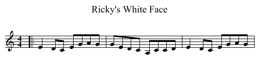 Ricky's White Face - staff notation