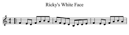 Ricky's White Face - staff notation