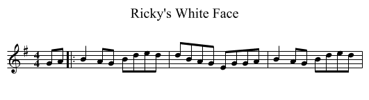 Ricky's White Face - staff notation