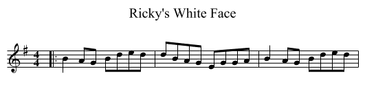 Ricky's White Face - staff notation