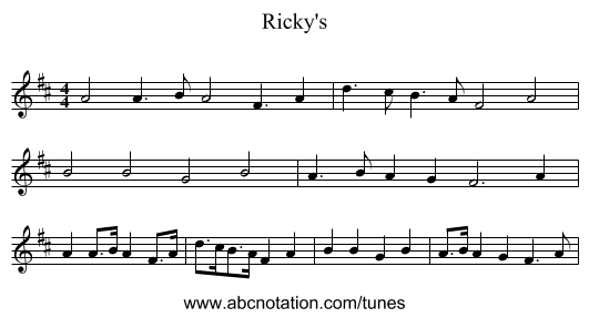 Ricky's - staff notation