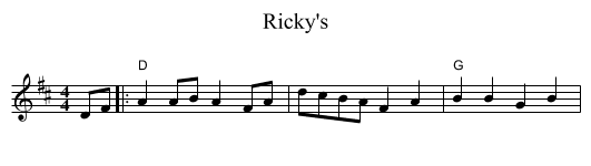 Ricky's - staff notation