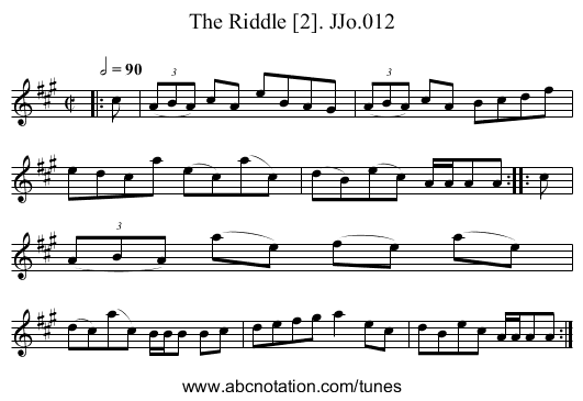 Riddle [2]. JJo.012, The - staff notation