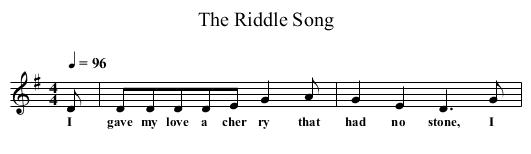 Riddle Song, The  - staff notation