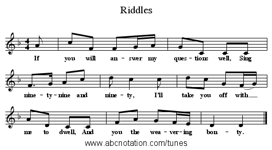 Riddles - staff notation