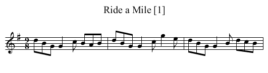 Ride a Mile [1] - staff notation
