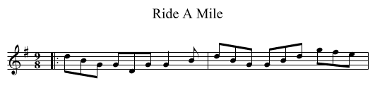 Ride A Mile - staff notation