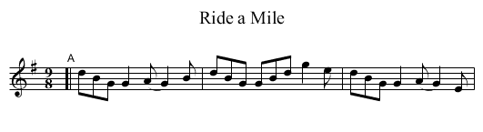 Ride a Mile - staff notation