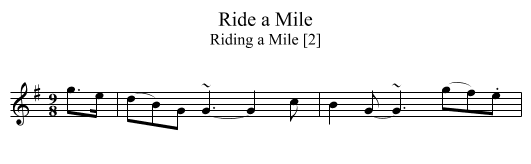 Ride a Mile - staff notation
